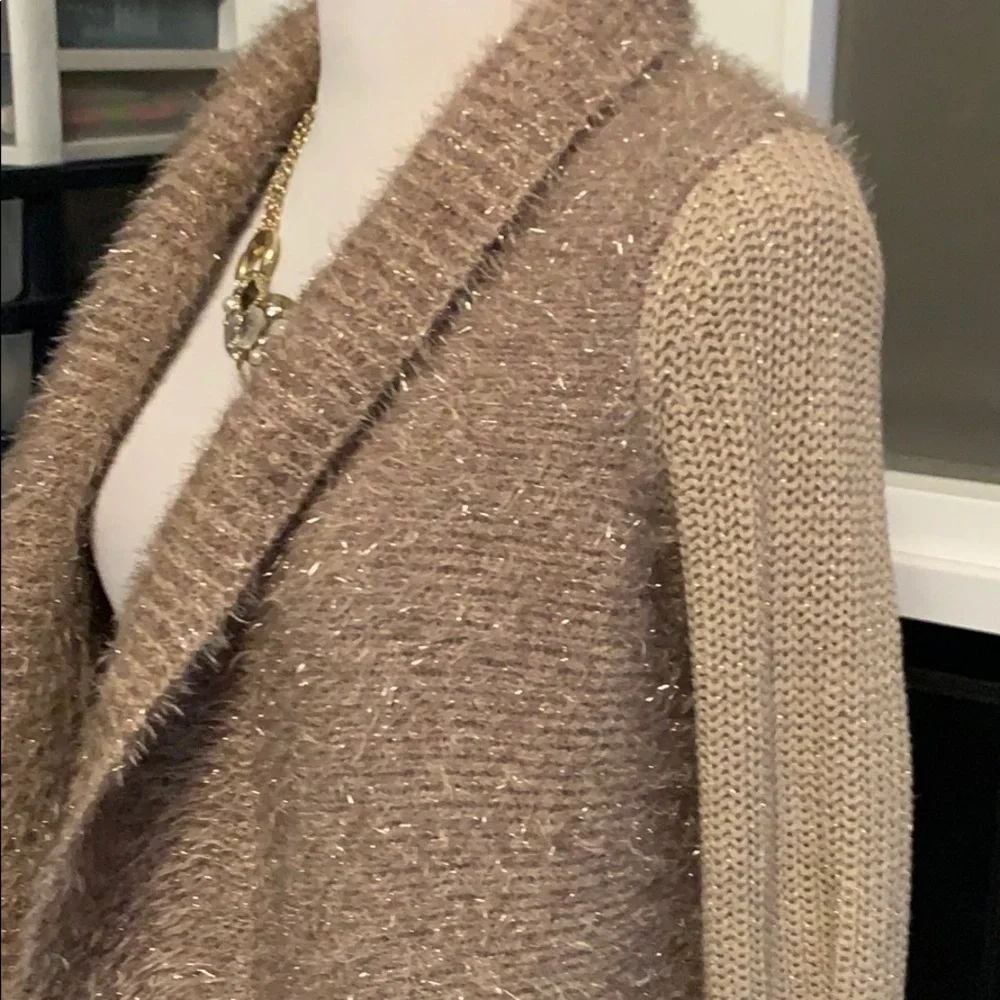 Simply Vera golden cardigan with sweater arms